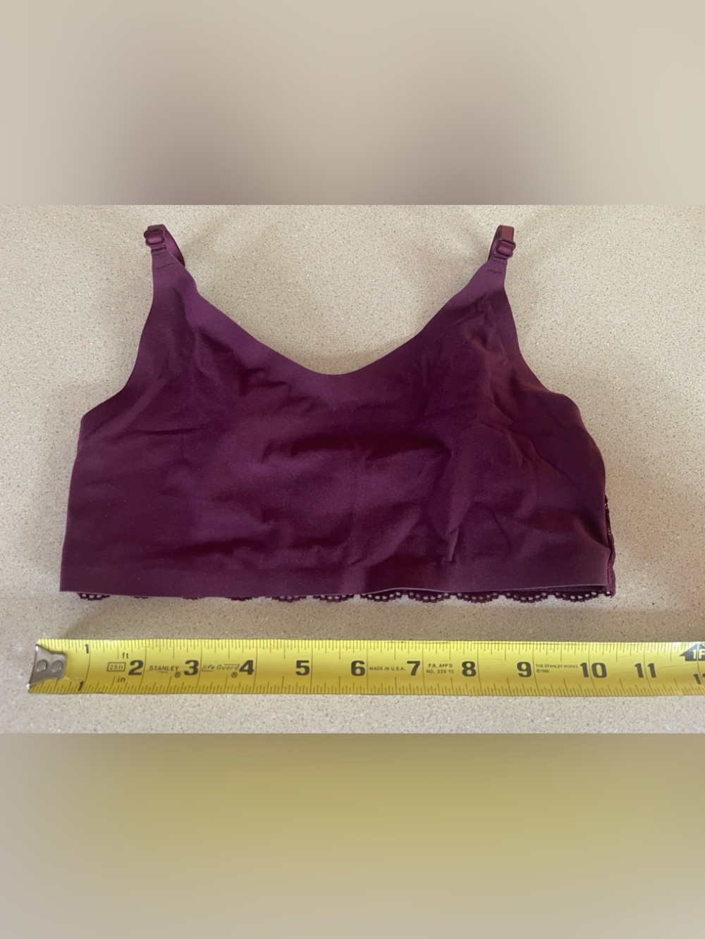Victoria's Secret Wireless Lace Bralette, Plum, XS